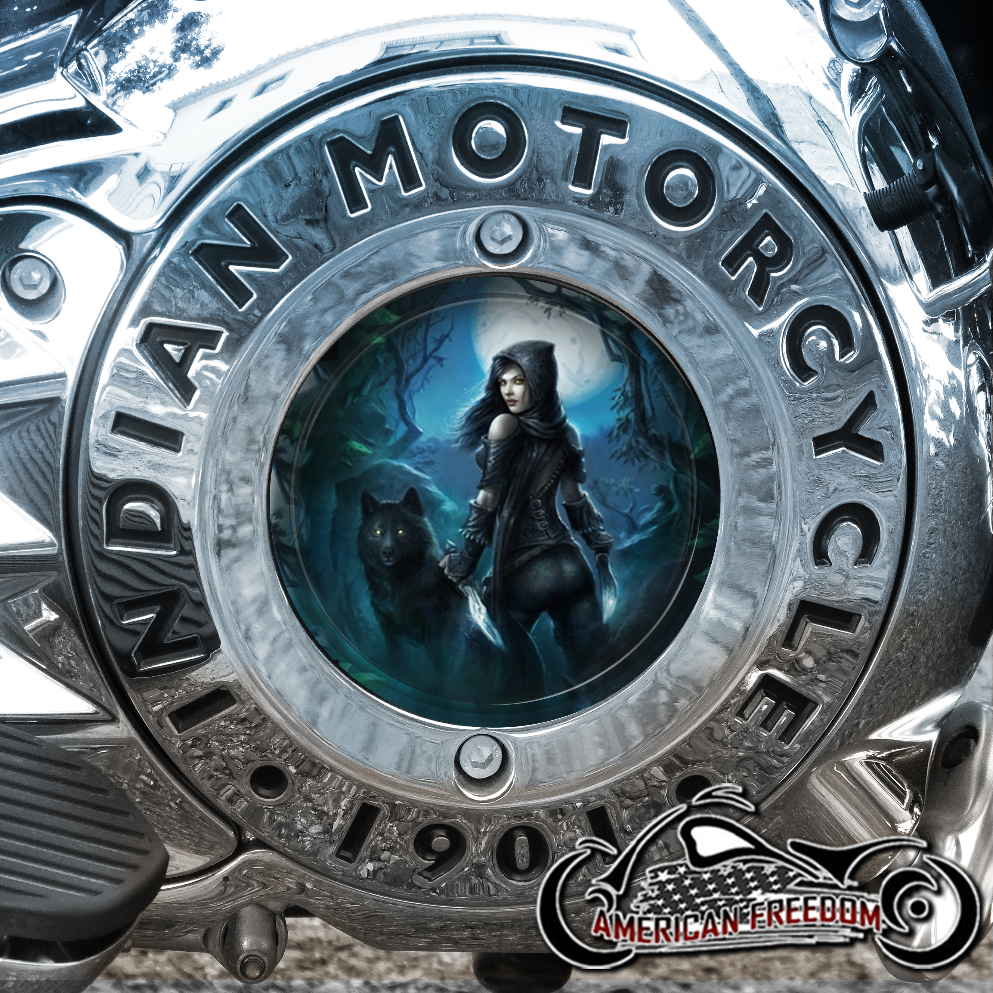 Indian Motorcycles Thunder Stroke Derby Insert - Wolf Girl